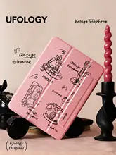 iPad用ケース 手描き風 ヴィンテージ 両面マグネット 全面保護 iPad Air mini Pro 対応 「Ufology」