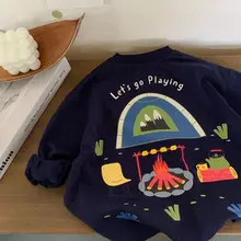 子供用カートゥーンTシャツ【長袖・ゆったりフィット・トレンドデザイン】