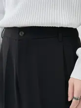 ブラック ゆったりストレート パンツ メンズ カジュアル スーツ パンツ 韓国風 トレンド