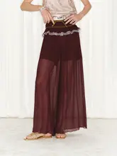 軽やかな高腰ワイドパンツ【女性用・異素材切替・夏用】