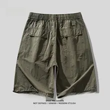 軽量アウトドアキャンプ風 レトロポケット付き工房ショートパンツ【夏用・薄手・ゆったり】（セットアップ対応）