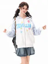 ストライプ柄デザインのカーディガン【ゆったりとしたシルエット・春秋用・女性用】