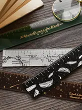 半透明アクリル定規【ヴィンテージ風・シンプルデザイン・学生用・測定用】