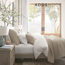 春秋向けの素朴な無地デザインのモダンキルティングベッドカバー【薄型・掛け布団・ベッドシーツ・ベッドスカート】（セットアップ対応）