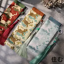 新中式文玩折り扇【金絲楠木・崖柏・檀木・収納袋付き】