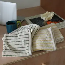 全 cotton ヴィンテージ風 千鳥格吸水ミニタオル【カップル用・家庭用・バスルーム】
