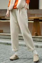 冬用オーストラリアウール混薄手毛織ハーレンパンツ【保温・タッチ感】