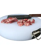 食品安全のPE製 厚手丸型まな板【台所用・果物や肉の調理に最適】