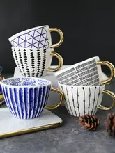 北欧風 デザイン陶器製コーヒーカップ【シンプル&大容量・家庭用・飲みやすい】