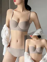バストを美しく見せる！半カップ無痕ブラジャー【安全ストラップ・着用快適】