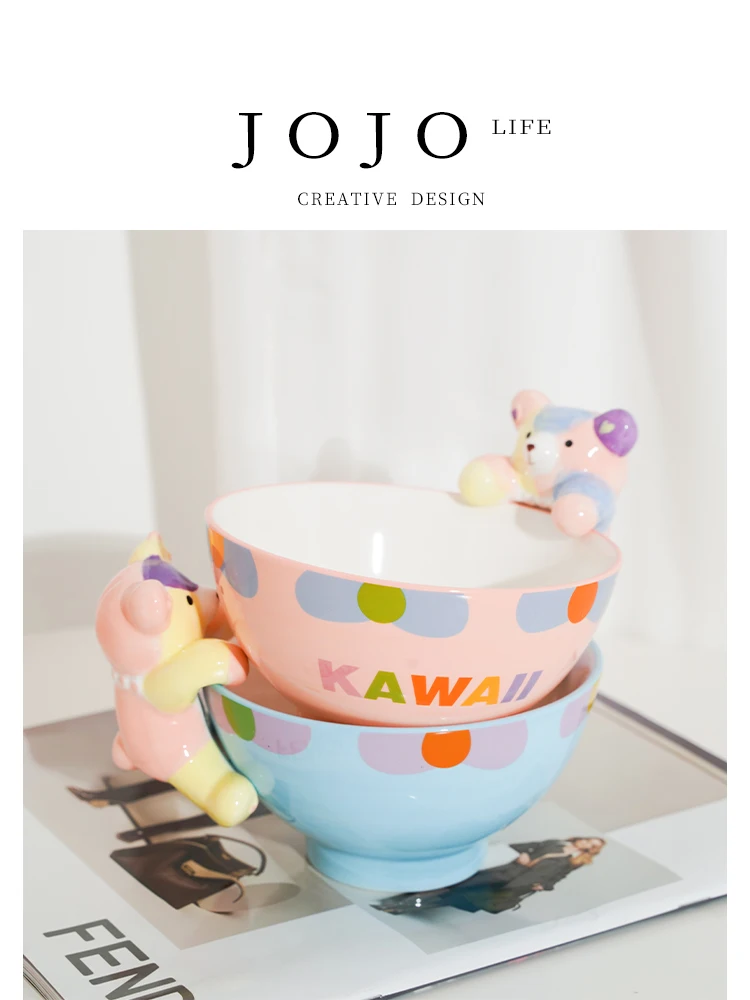 JOJO'S L. PD.Bear マグカップ：可愛いクマデザインで日常を彩るカラフルペア用マグカップ