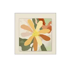 ナチュラルなデザインの抽象花柄壁画【ダイニングやベッドサイドに最適】