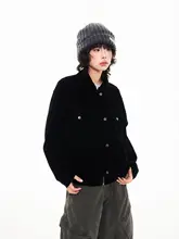 秋用ブラウンワークジャケット【多ポケット・フラップカラー・レトロデザイン】