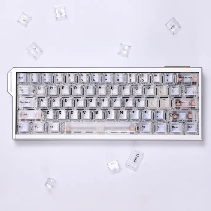 キーキャップ 機械式キーボード用 PC フロストクリア ホワイト バックライト透過 Cherryプロファイル対応 「Chosfox」
