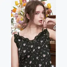 フェアリーポケットのブラックフラワーレースキャミワンピース【女性用・春季・インナーコーデ対応】