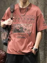 アメリカンヘビー半袖 Tシャツ 夏アニメプリント