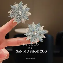 雪の結晶デザインの子供用ヘアクリップ【プリンセススタイル・女の子用】
