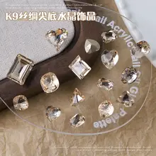 美爪用 尖底デザインの異形ダイヤモンド装飾【K9シルクカラー・クリスタルガラス・水滴型】