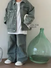 男の子用秋季デニムジャケットとパンツ【カジュアル・子供用】（セットアップ対応）