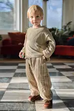 子供用 春夏向け 通気性の良いコットンストライプパンツ【男児・単色・カジュアル】