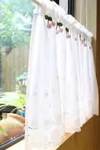 粉色さくらんぼ柄のアメリカンスタイル半カーテン