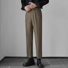 パンツ 秋の新作 ストレート ゆったり イタリア・ナポリ スラックス カジュアルスーツパンツ ウール混紡