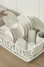 特大サイズのキッチン用食器乾燥ラック【蓋付き・ボウル・皿・箸収納】