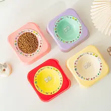 お手入れ簡単な陶製猫用食器【防ぐ設計・可愛いデザイン・ペット用】