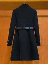 秋冬用 ウール混合中長丈コート【韓国風・シンプル・オフィス向け】