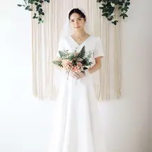 シンプルで軽やかなウエディングドレス【アウトドア用・透け感デザイン・日常使い】（セッ トアップ対応）