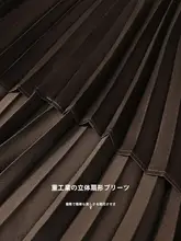 不規則なフレアデザインの長いプリーツスカート【女性用・気品ある印象】