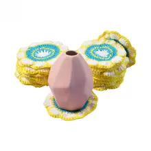 棉糸編みの爽やか花瓶マット【カップマット付き】