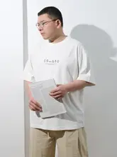 かわいいデザインのカートゥーンペンギンプリントコットン半袖Tシャツ【秋夏用・ゆったりシルエット・クルーネック】