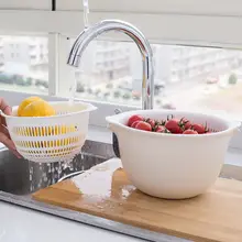 便利な二層水切りバスケット【プラスチック製・キッチン用・洗面器としても使用可】