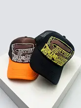 キャップ トラッカーハット ユニセックス アメリカン風 バイカラー レタープリント 小顔効果 つば広 日よけ おしゃれ 春夏