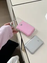 secondstudio ハンドペイントハートデザインのレザー携帯ケース【透明・iPhone用・全包防摔・カードポケット付】（セットアップ対応）