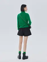 ハイウエスト花びらデザインパンツ【ブラック・カジュアル・秋季用・レディース】（セットアップ対応）