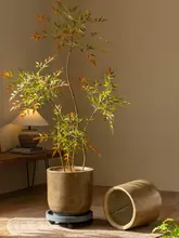 北欧スタイルの大型人工陶器花鉢【客間用・ゴムの木に適したデザイン】
