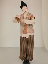 春夏用 半袖唐風漢服【花柄・スリムなシルエット・オフィス向け】