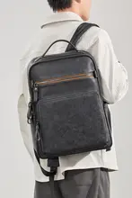 ビジネスマン向け シンプルな革製パソコンバッグ【防水・通勤用・ダブルショルダー】