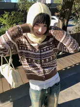 アリスガーデンデザインのフェアアイル柄ニットセーター【ウィンター・ウール混】