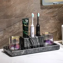 洗面器付き 高級感がある 牙ブラシスタンド【バスルーム収納・洗面台用】（セットアップ対応）