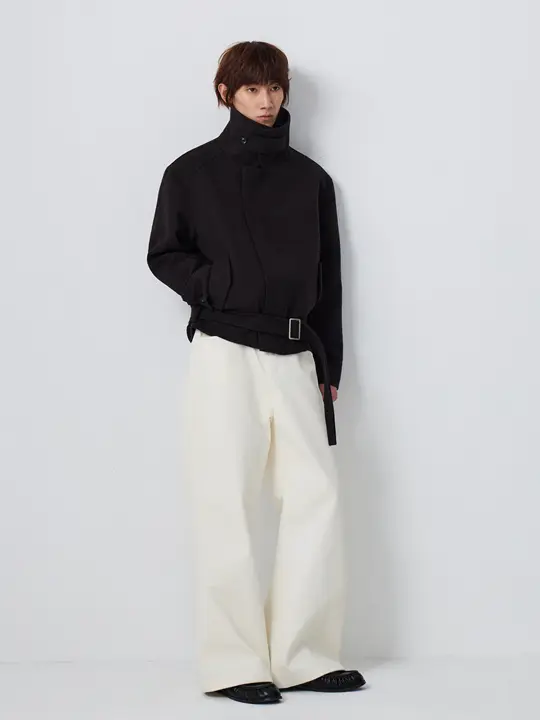 コーデュロイ製ロングパンツ【微広Aライン・デニム風デザイン・通勤・カジュアル】（セットアップ対応）