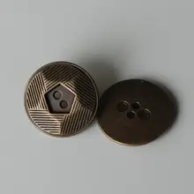 青銅色五角形金属ボタン【直径二十三ミリ】