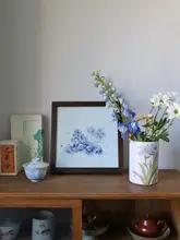 景德鎮 手描き陶磁器パネルアート【新中式・茶道用・掛け画】