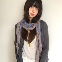 紫色シルクスカーフ【薄手・高級感・レースデザイン・ロングタイプ】