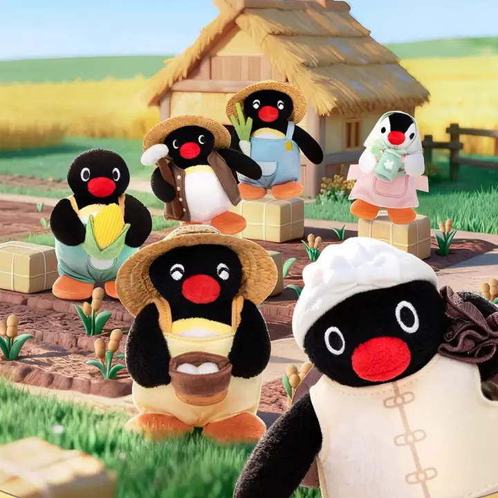 ぬいぐるみストラップ ブラインドボックス ハッピーファーム ペンギン マスコット 誕生日プレゼント 「Pingu」