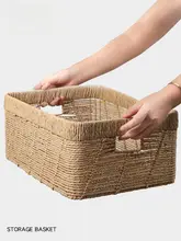 手作りの収納バスケット【デスク用・長方形・衣類や小物整理に最適】
