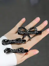 気品あるバタフライリボンのヘアクリップ【サイド用・韓国風・前髪用】