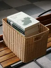 収納バスケット 大サイズ 家庭収納に最適 合成籐 編み シンプルスタイル